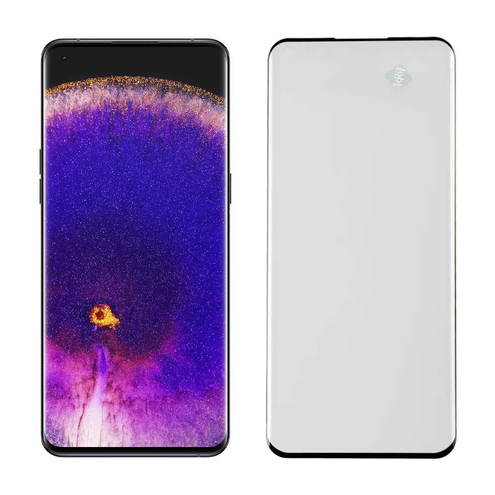 matshop.gr - IDOL 1991 TEMPERED GLASS OPPO FIND X5 6.55" 9H 0.25mm 3D FULL GLUE SEMI CURVED FINGER UNLOCK BLACK + SQUEEZY CARD