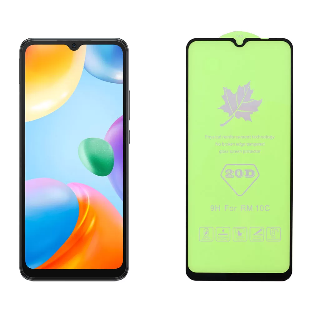 matshop.gr - IDOL 1991 TEMPERED GLASS XIAOMI REDMI 10C 6.71" 9H 0.25mm 20D FULL GLUE SEMI CURVED BLACK