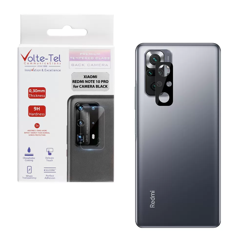 matshop.gr - VOLTE-TEL TEMPERED GLASS XIAOMI REDMI NOTE 10 PRO 6.67" 9H 0.25mm 3D CURVED FOR CAMERA BLACK