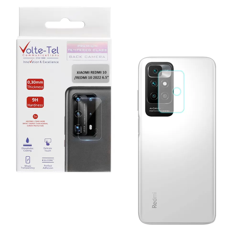 matshop.gr - VOLTE-TEL TEMPERED GLASS XIAOMI REDMI 10/REDMI 10 2022 6.5" 9H 0.30mm FOR CAMERA
