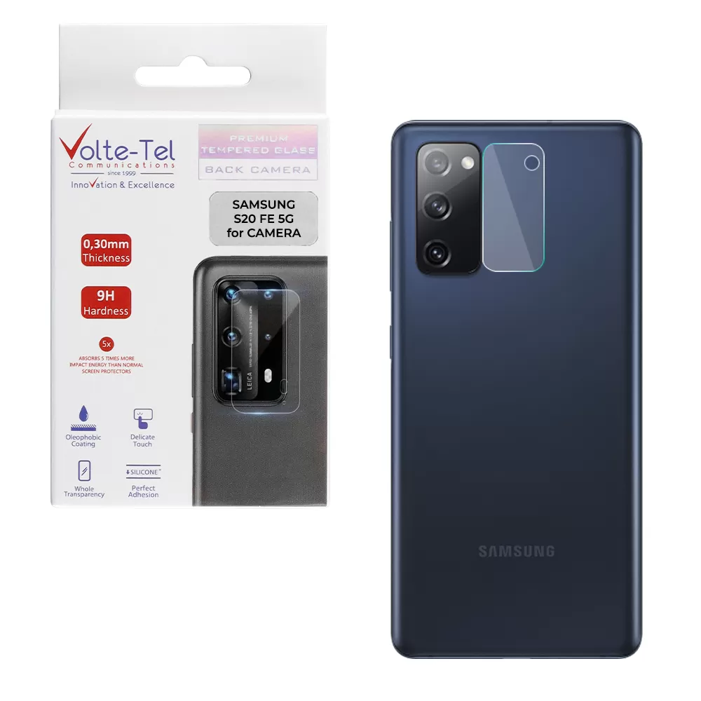 matshop.gr - VOLTE-TEL TEMPERED GLASS SAMSUNG S20 FE 5G G781/S20 FE 4G G780 6.5" 9H 0.30mm FOR CAMERA