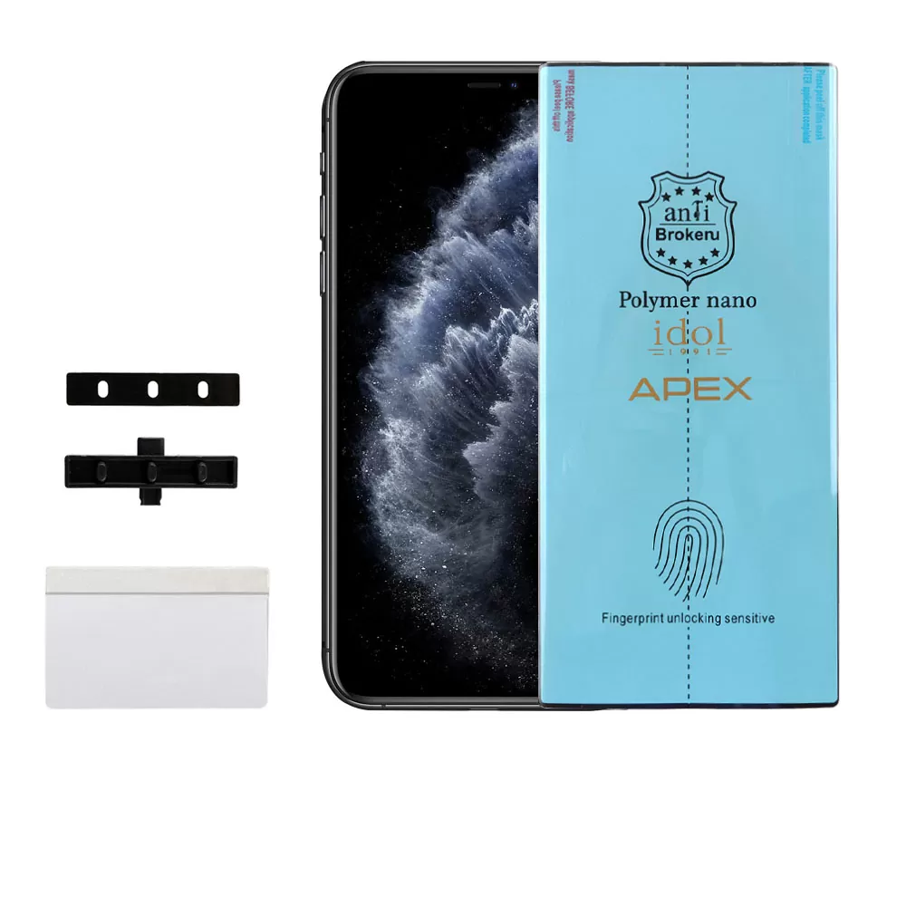 matshop.gr - IDOL 1991 APEX POLYMER NANOTECH FILM IPHONE 11 PRO/XS/X 5.8" FULL COVER WITH INSTALLATION KIT