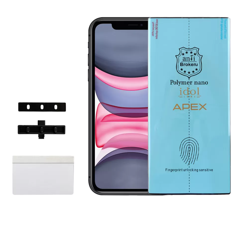 matshop.gr - IDOL 1991 APEX POLYMER NANOTECH FILM IPHONE 11/XR 6.1" FULL COVER WITH INSTALLATION KIT