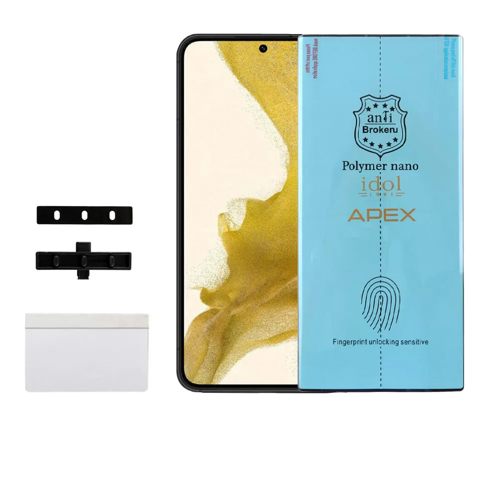 matshop.gr - IDOL 1991 APEX POLYMER NANOTECH FILM SAMSUNG S22 5G S901 6.1" FINGER UNLOCK FULL COVER WITH INSTALLATION KIT