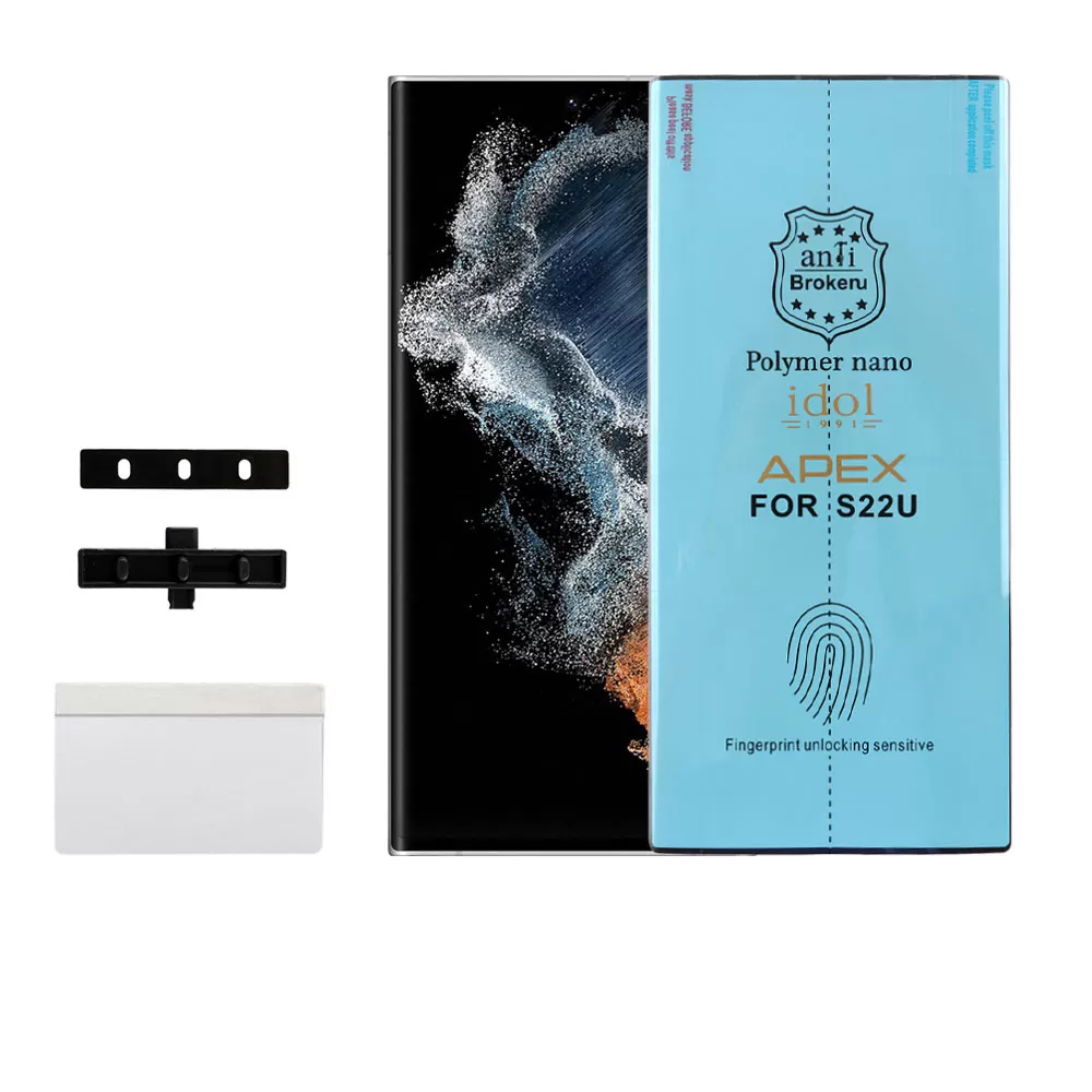 matshop.gr - IDOL 1991 APEX POLYMER NANOTECH FILM SAMSUNG S22 ULTRA 5G S908 6.8" FINGER UNLOCK FULL COVER WITH INSTALLATION KIT