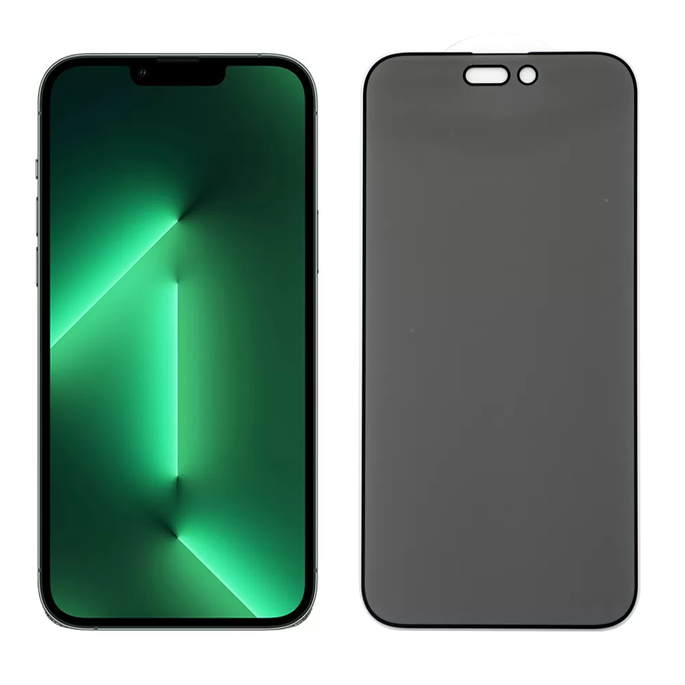 matshop.gr - IDOL 1991 TEMPERED GLASS IPHONE 14 PRO 6.1" 9H 0.30mm PRIVACY ANTISPY SEMI CURVED FULL GLUE BLACK