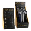 matshop.gr - NSP STAND WITH 30 PCS NSP ΣΤΥΛΟ 7 IN 1 METALLIC MULTI-TOOL PEN BLACK/BLUE/RED