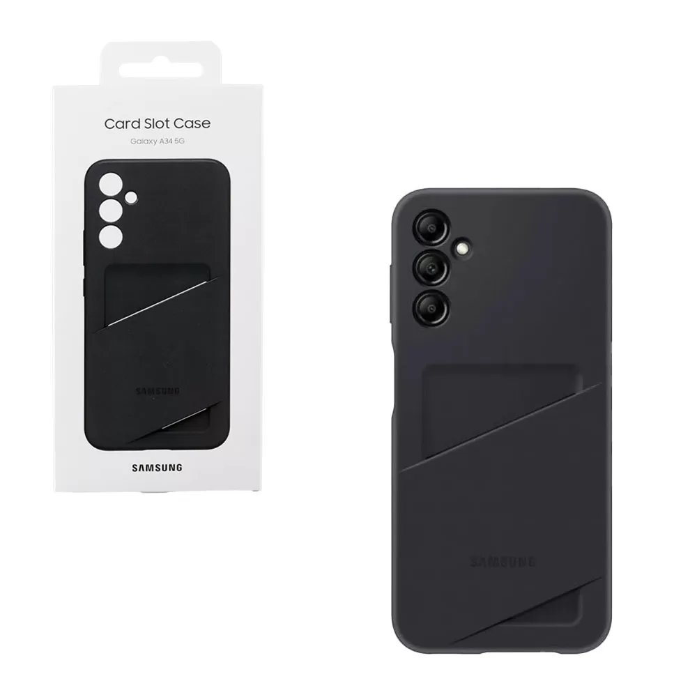 matshop.gr - ΘΗΚΗ SAMSUNG A34 5G A346 6.6" CARD SLOT COVER EF-OA346TBE BLACK PACKING OR