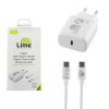 matshop.gr - LIME TYPE C PD 3.0 SUPER FAST TRAVEL LTC30W 30W 4.0A + ΦΟΡΤΙΣΗΣ-DATA LCC03 TYPE C TO TYPE C 35W WHITE