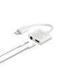 matshop.gr - NSP ADAPTOR CABLE 2 IN 1 CHARGING AND AUDIO ADAPTER LIGHTNING TO 3.5MM JACK+LIGHTNING 2.4A WHITE