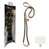 matshop.gr - VOLTE-TEL NECK STRAP - ΑΛΥΣΙΔΑ ΛΑΙΜΟΥ ΓΙΑ ΘΗΚΕΣ BLACK LEATHER-GOLD METAL VT420 120cm