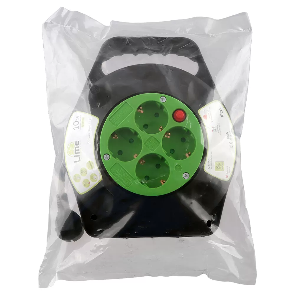 LIME ΜΙΝΙ ΜΠΑΛΑΝΤΕΖΑ 4 ΘΕΣΕΩΝ LS-RE10M 16A ΜΕ ΔΙΑΚΟΠΤΗ/ΠΑΙΔΙΚΗ ΠΡΟΣΤΑΣΙΑ/ΥΠΕΡΤΑΣΗΣ ΚΑΙ ΥΠΕΡΦΟΡΤΩΣΗΣ (3x1.5mm) 10.0m ΜΑΥΡΟ