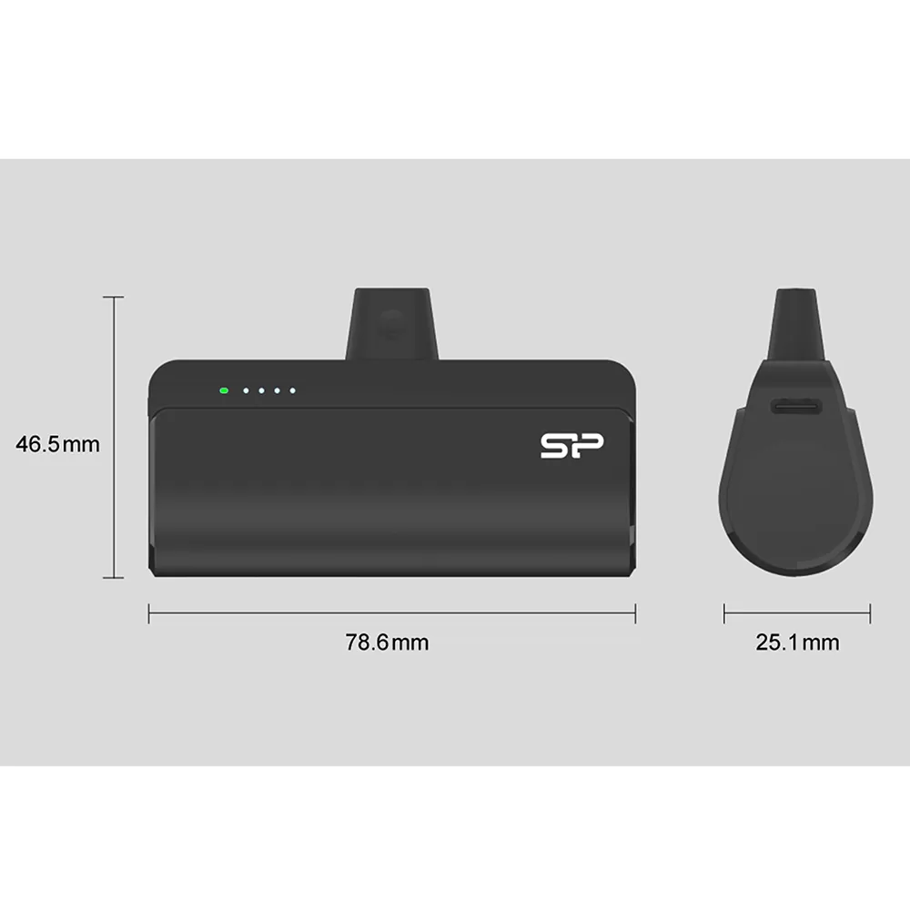 SILICON POWER POWER BANK QD50 5000mAh 20W PD OUTPUT TYPE C 5V-3A/9V-2.22A/12V-1.67A/ INPUT TYPE C 5V-2.4A BLACK