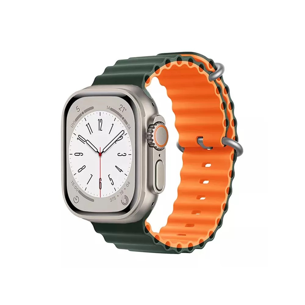 VOLTE-TEL ΛΟΥΡΑΚΙ ΡΟΛΟΓΙΟΥ APPLE WATCH 42/44/45/49mm OCEAN BAND LOOP GREEN-ORANGE VT108