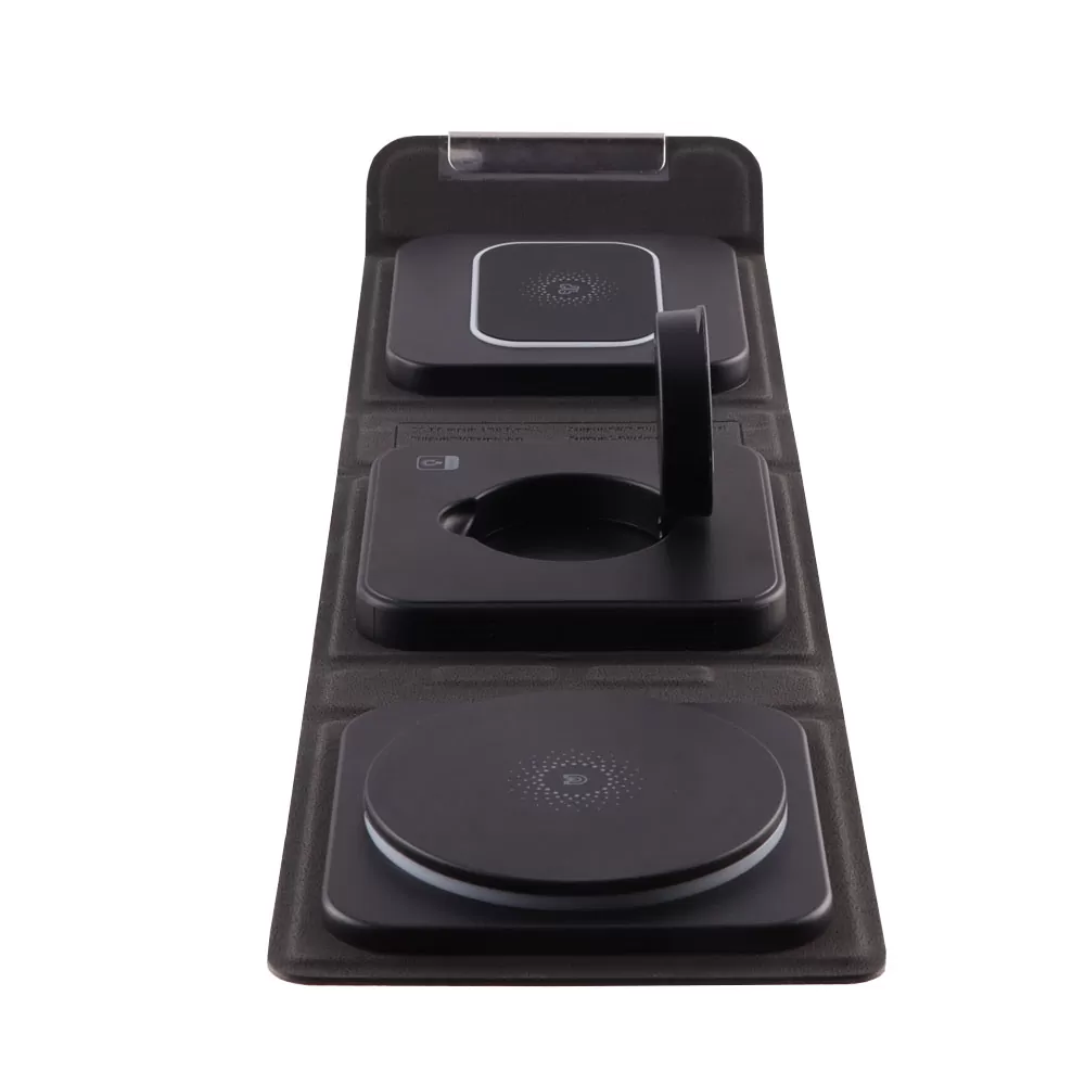 NSP N19 WIRELESS CHARGER 3 IN 1 MAGSAFE 15W (PHONE 15W/SMARTWATCH 5W/BLUETOOTH 3W) USB-C 1m BLACK