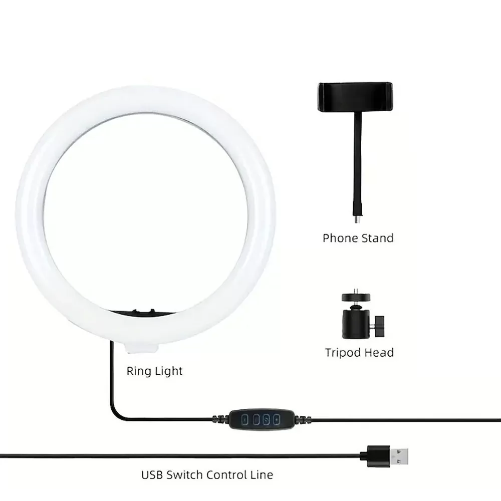 VOLTE-TEL VT123 3 COLOR LED SELFIE RING LIGHT 13" 32.5cm 2700-7000K 5V/11W