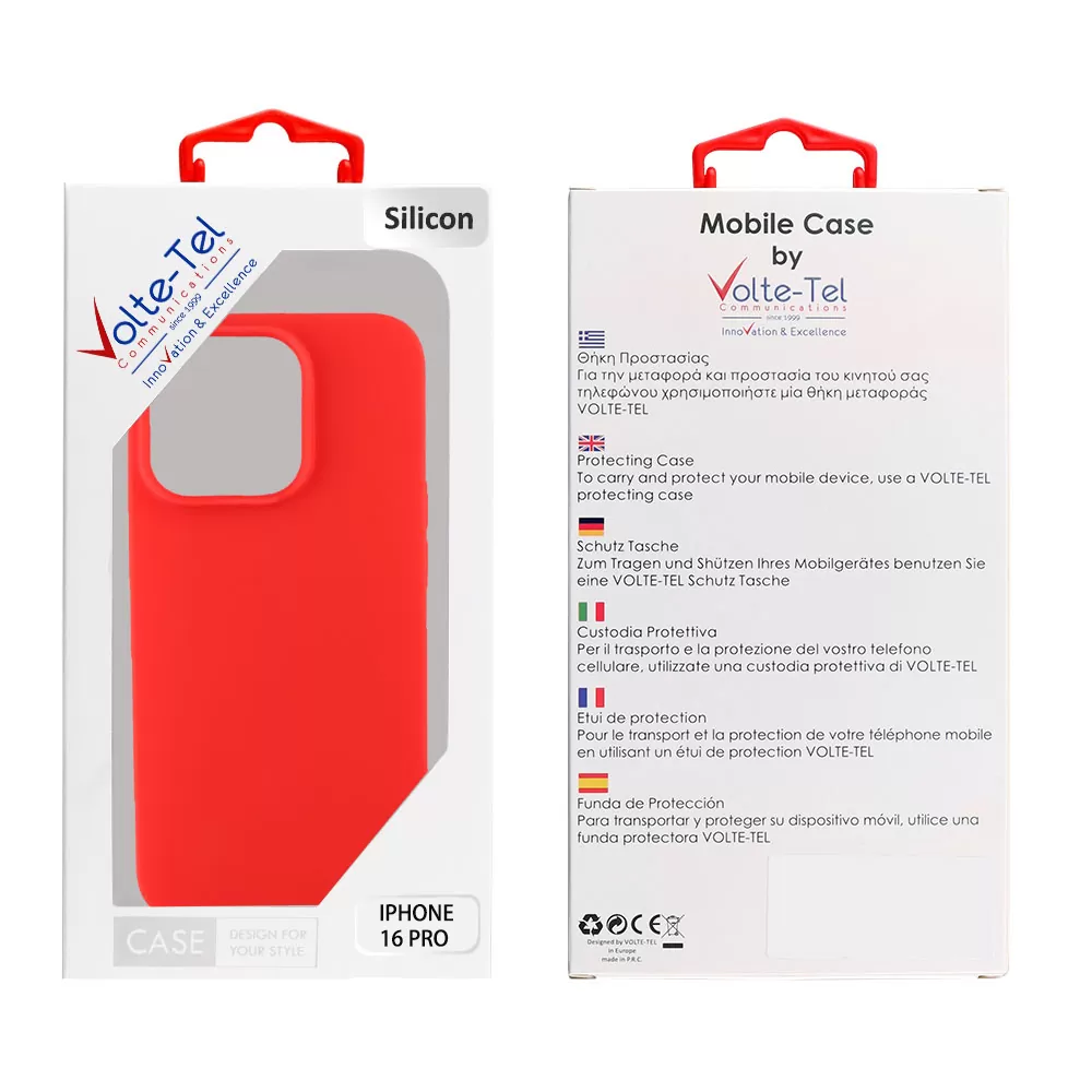 VOLTE-TEL ΘΗΚΗ IPHONE 16 PRO 6.3" SILICON TPU CAMERA GUARD RED