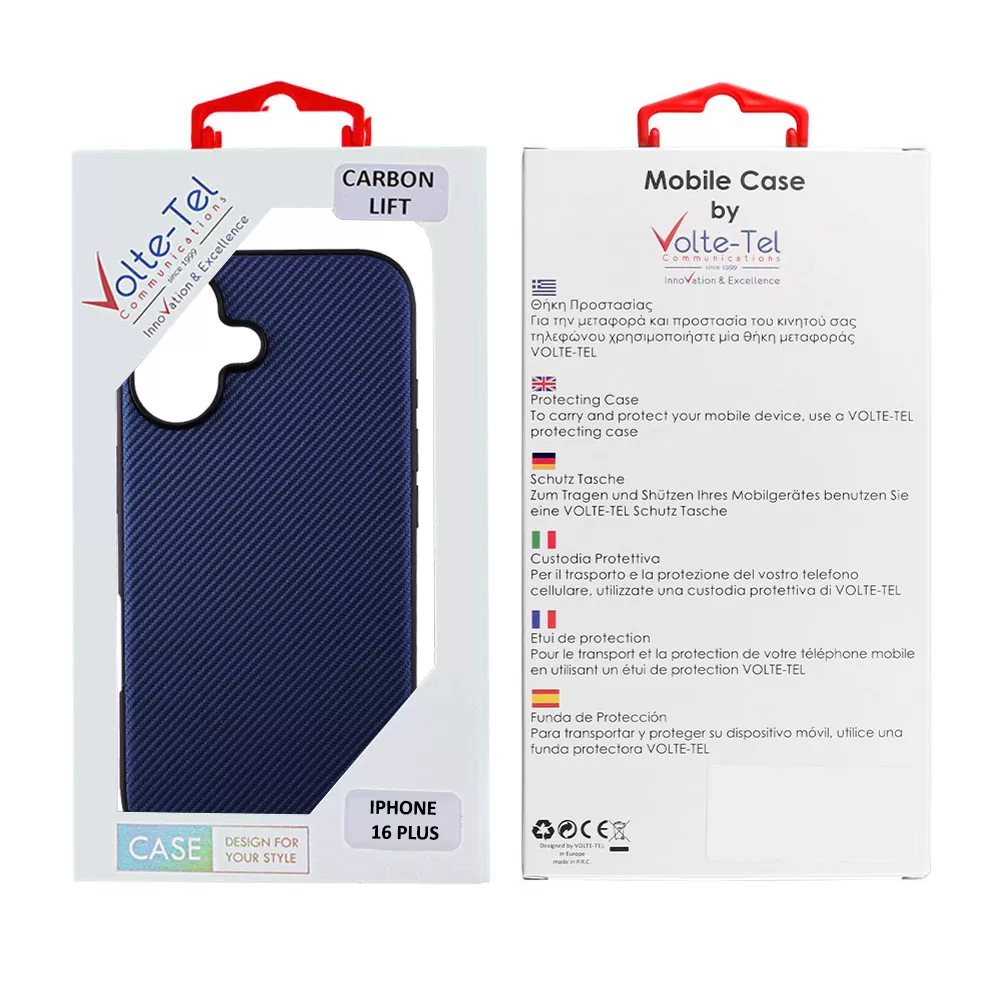 VOLTE-TEL ΘΗΚΗ IPHONE 16 PLUS 6.7" CARBON LIFT CAMERA GUARD PROTECTION BLUE