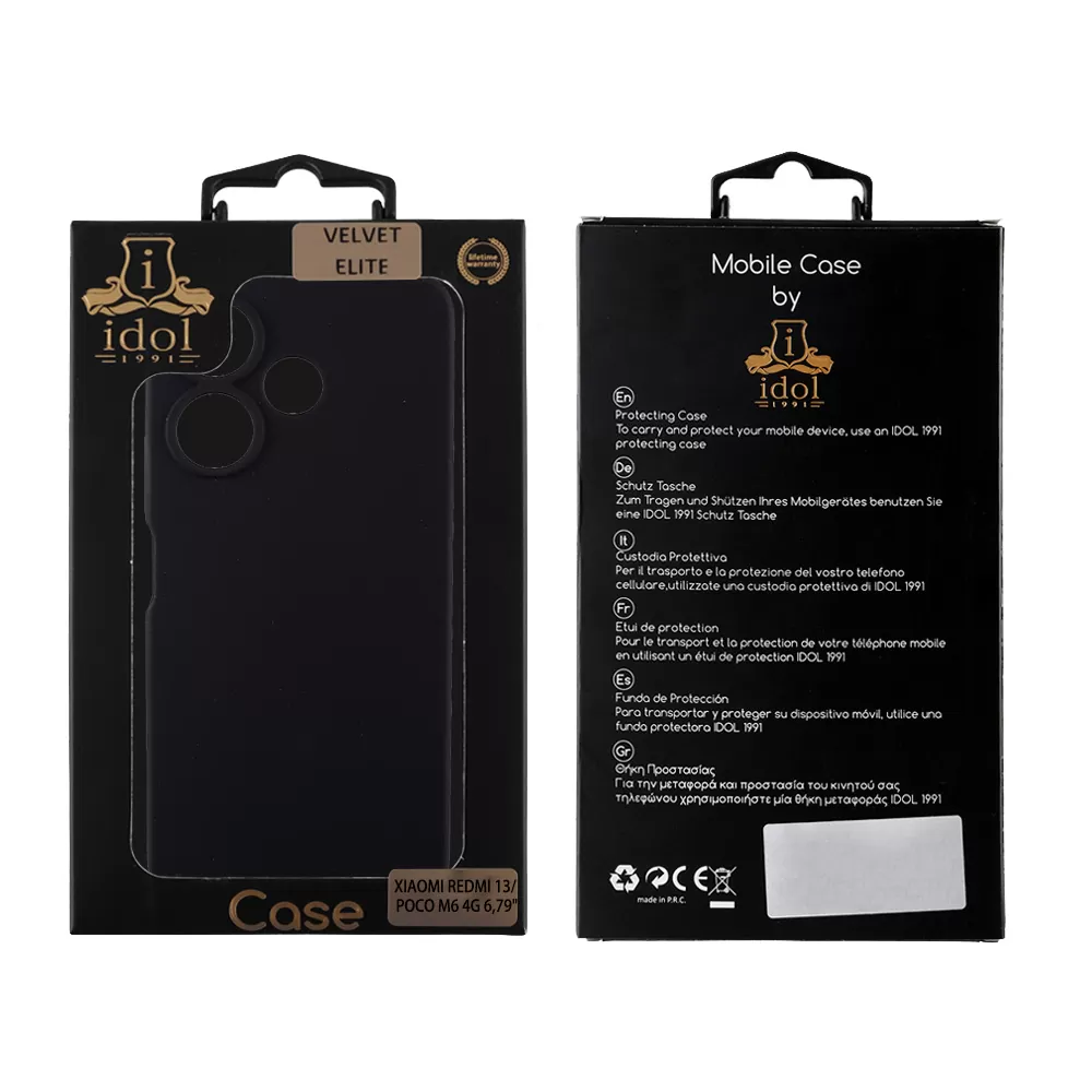 IDOL 1991 ΘΗΚΗ XIAOMI REDMI 13/ POCO M6 4G 6.79" VELVET ELITE TPU 4 SIDE FULL CAMERA PROTECTION BLACK