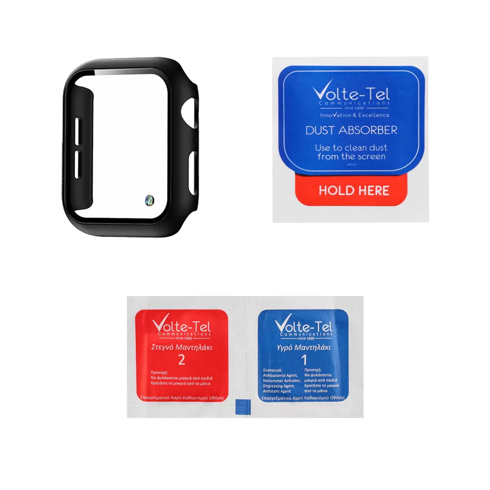 VOLTE-TEL TEMPERED GLASS APPLE WATCH 10 42mm 1.77" 9H 0.30mm PC EDGE COVER WITH KEY 3D FULL GLUE FULL COVER BLACK - Image 3