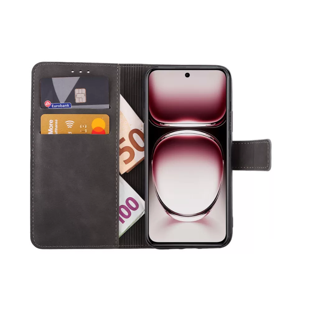 LIME ΘΗΚΗ OPPO RENO12 PRO 5G CPH2629 6.7" ESSENTIAL MAGNET BOOK STAND CLIP GREY