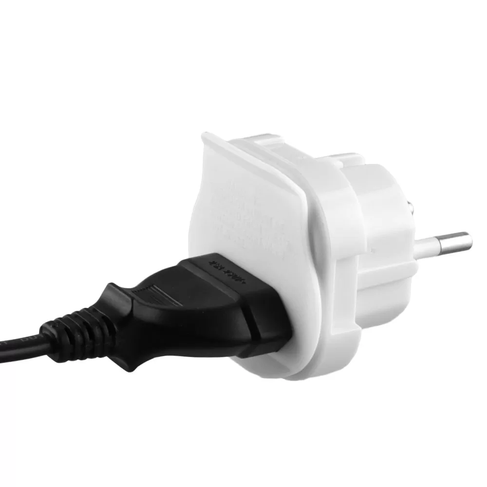 VOLTE-TEL ΠΛΑΣΤΙΚΟΣ ΑΝΤΑΠΤΟΡΑΣ ΕΥΡΩΠΑΙΚΟ 2 PIN FEMALE ΣΕ ΠΡΙΖΑ ΑΓΓΛΙΚΗ 3 PIN MALE ΑΣΠΡΟ 10 ΤΕΜ.