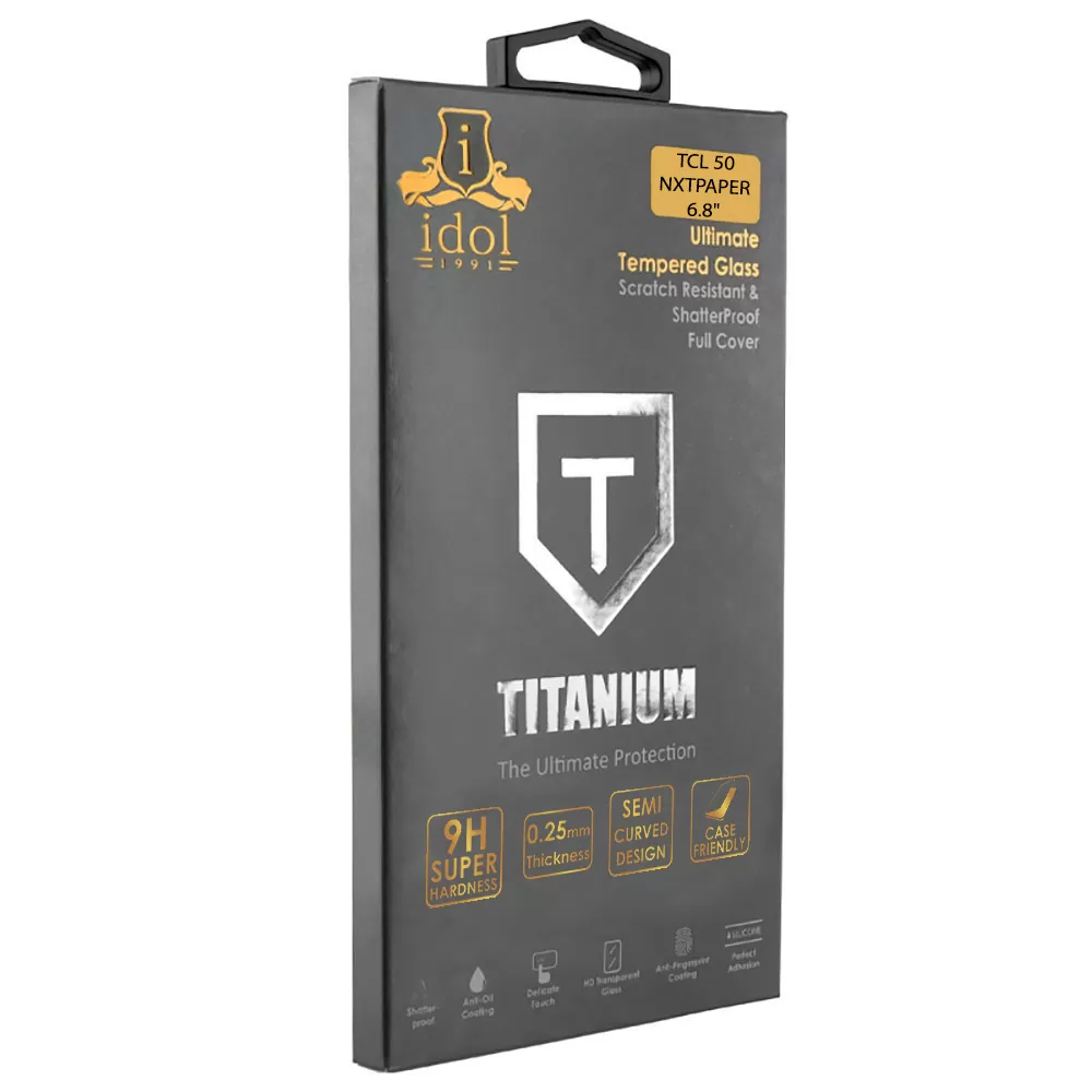 IDOL 1991 TEMPERED GLASS TCL 50 NXTPAPER 6.8" 9H 0.25mm TITANIUM SEMI CURVED FULL GLUE BLACK