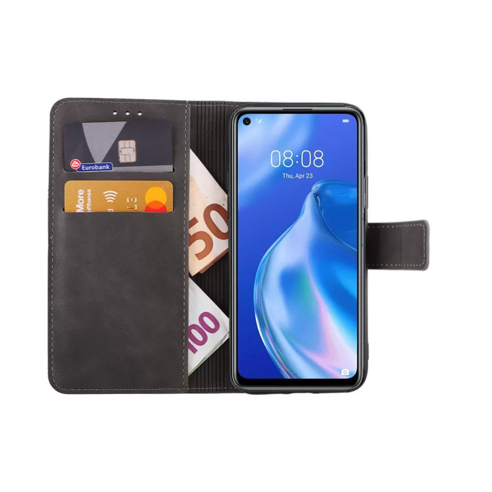 LIME ΘΗΚΗ HUAWEI P40 LITE 6.4" ESSENTIAL MAGNET BOOK STAND CLIP GREY