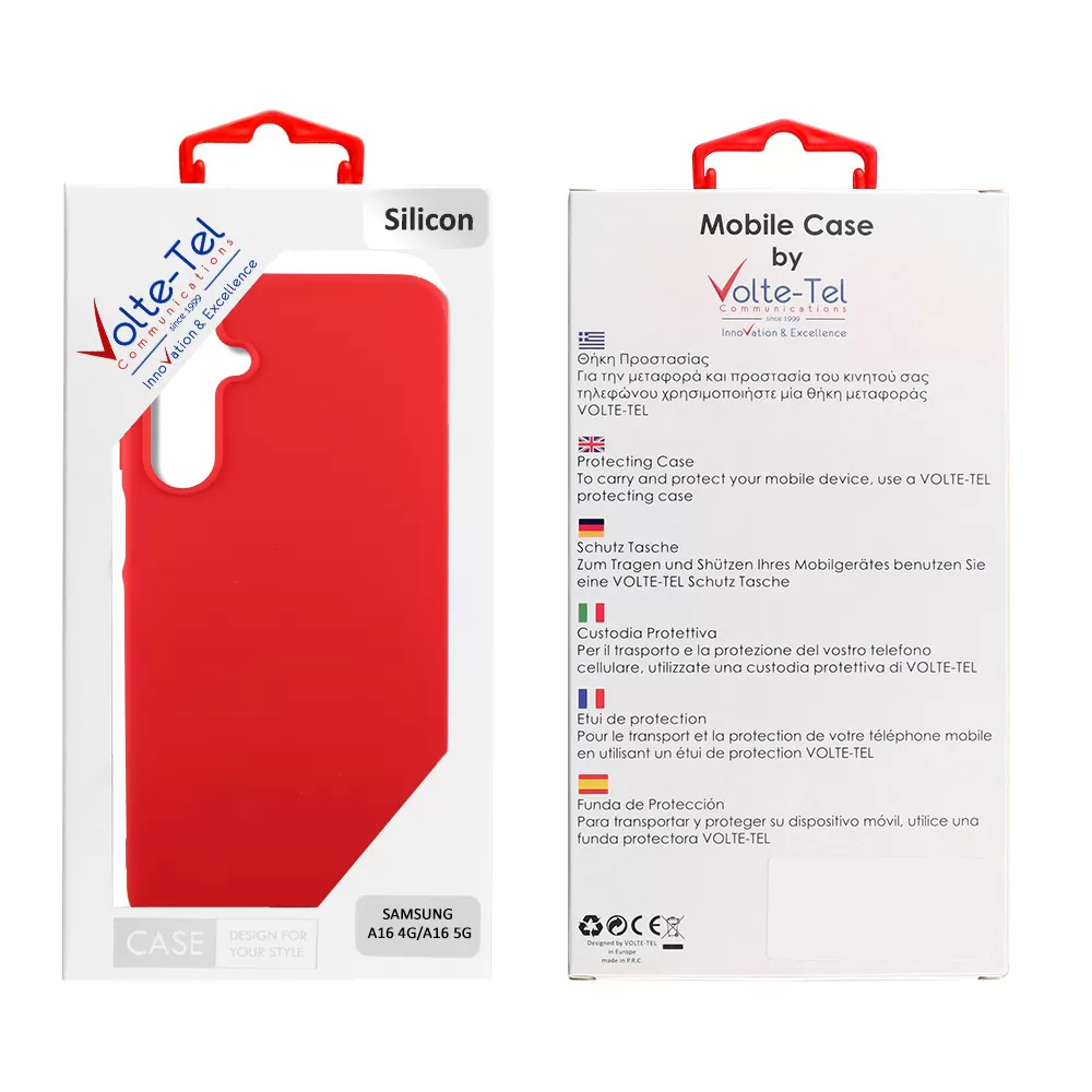 VOLTE-TEL ΘΗΚΗ SAMSUNG A16 4G A165/A16 5G A166 6.7" SILICON TPU CAMERA GUARD RED - Image 2
