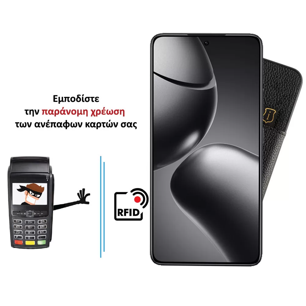 IDOL 1991 ΘΗΚΗ XIAOMI 14T 5G 6.67" ANTI-RFID LEATHER SMART WALLET CAMERA GUARD BLACK - Image 4