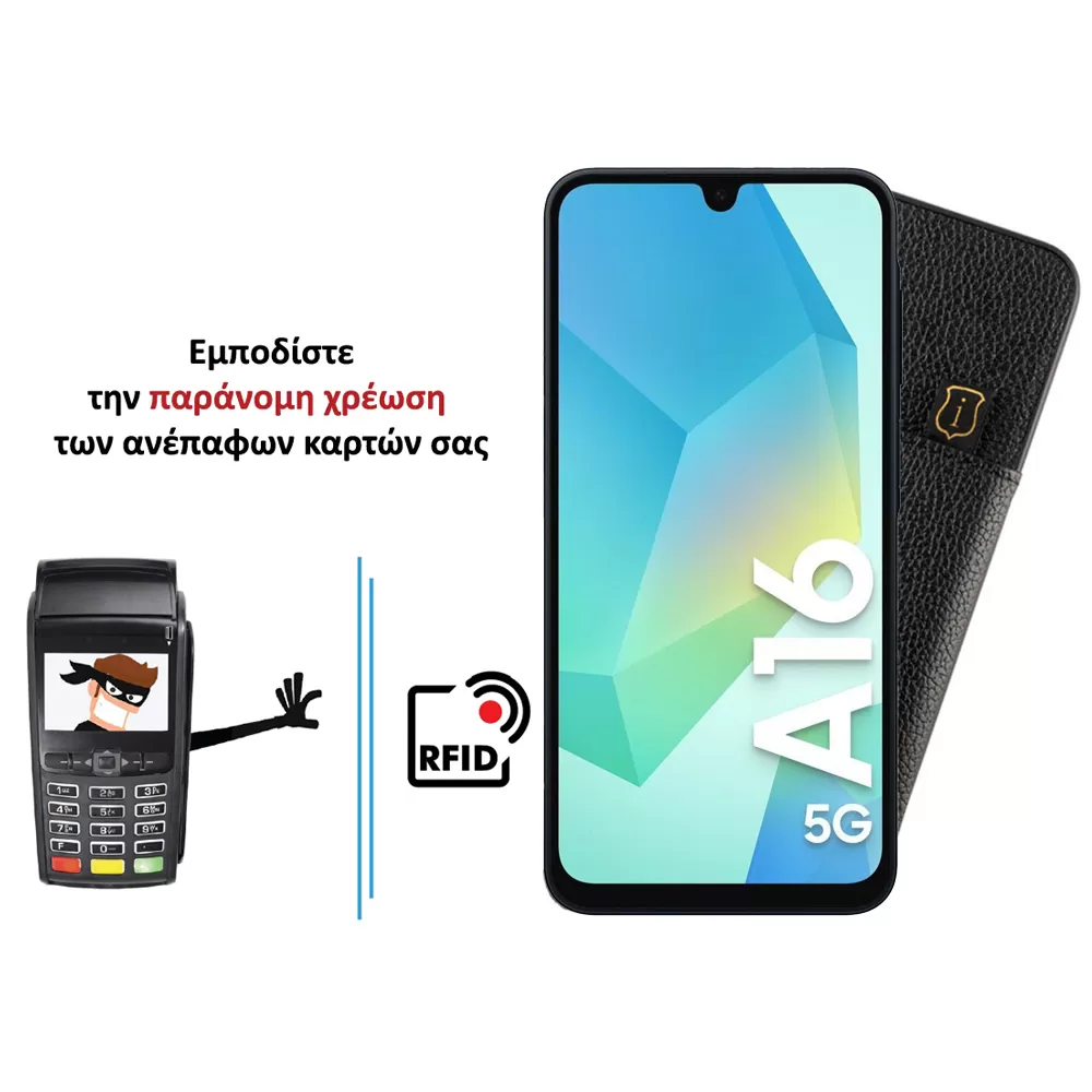 IDOL 1991 ΘΗΚΗ SAMSUNG A16 4G A165/A16 5G A166 6.7" ANTI-RFID LEATHER SMART WALLET CAMERA GUARD BLACK - Image 4