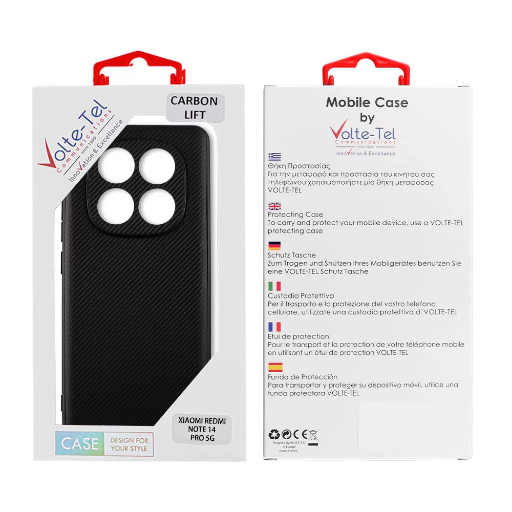 VOLTE-TEL ΘΗΚΗ XIAOMI REDMI NOTE 14 PRO 5G/POCO X7 6.67" CARBON LIFT FULL CAMERA PROTECTION BLACK - Image 2