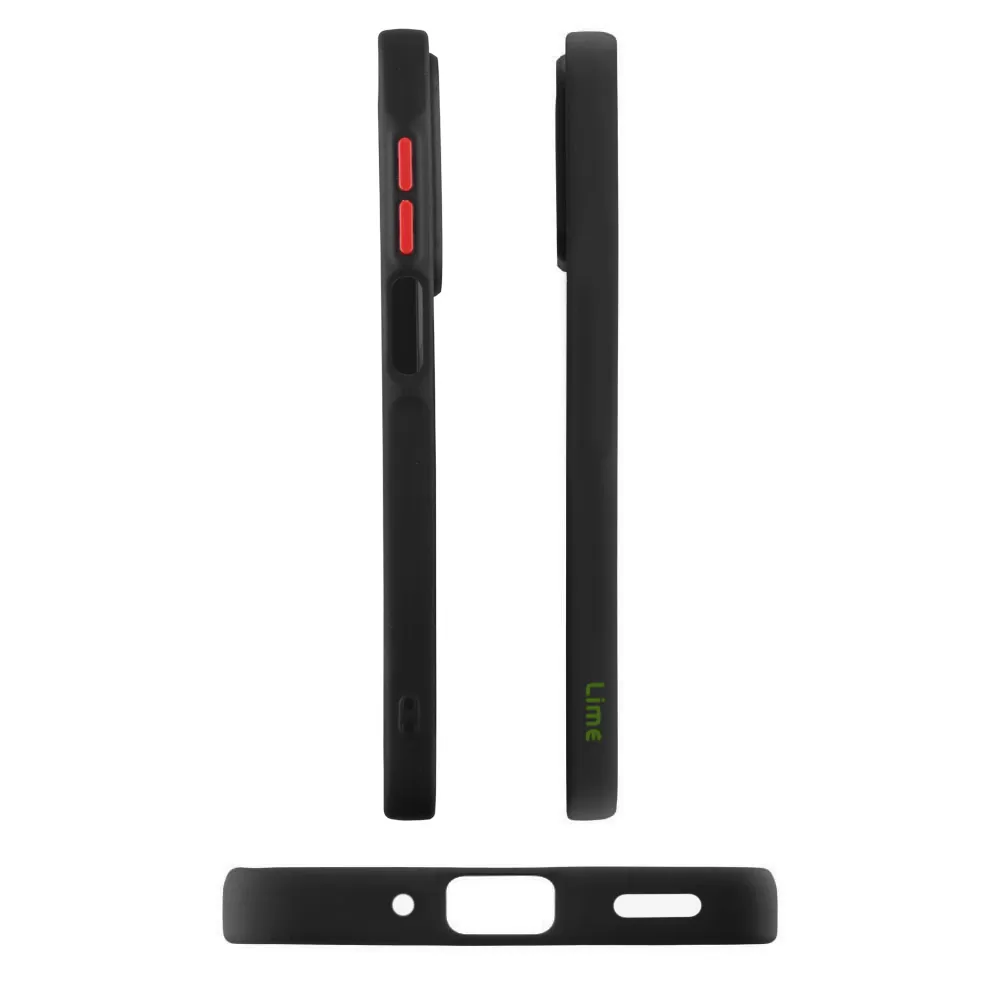LIME ΘΗΚΗ XIAOMI REDMI 14C/ REDMI A4/ POCO C75/ POCO M7 6.88" HARDSHELL FUSION FULL CAMERA PROTECTION BLACK WITH RED KEYS - Image 5