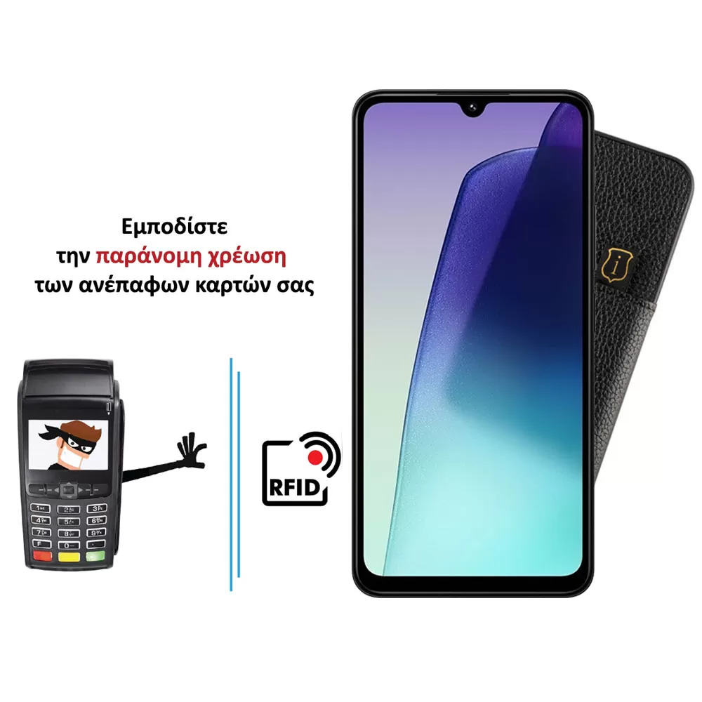 IDOL 1991 ΘΗΚΗ XIAOMI REDMI 14C/ REDMI A4/ POCO C75/ POCO M7 6.88" ANTI-RFID LEATHER SMART WALLET CAMERA GUARD BLACK - Image 4