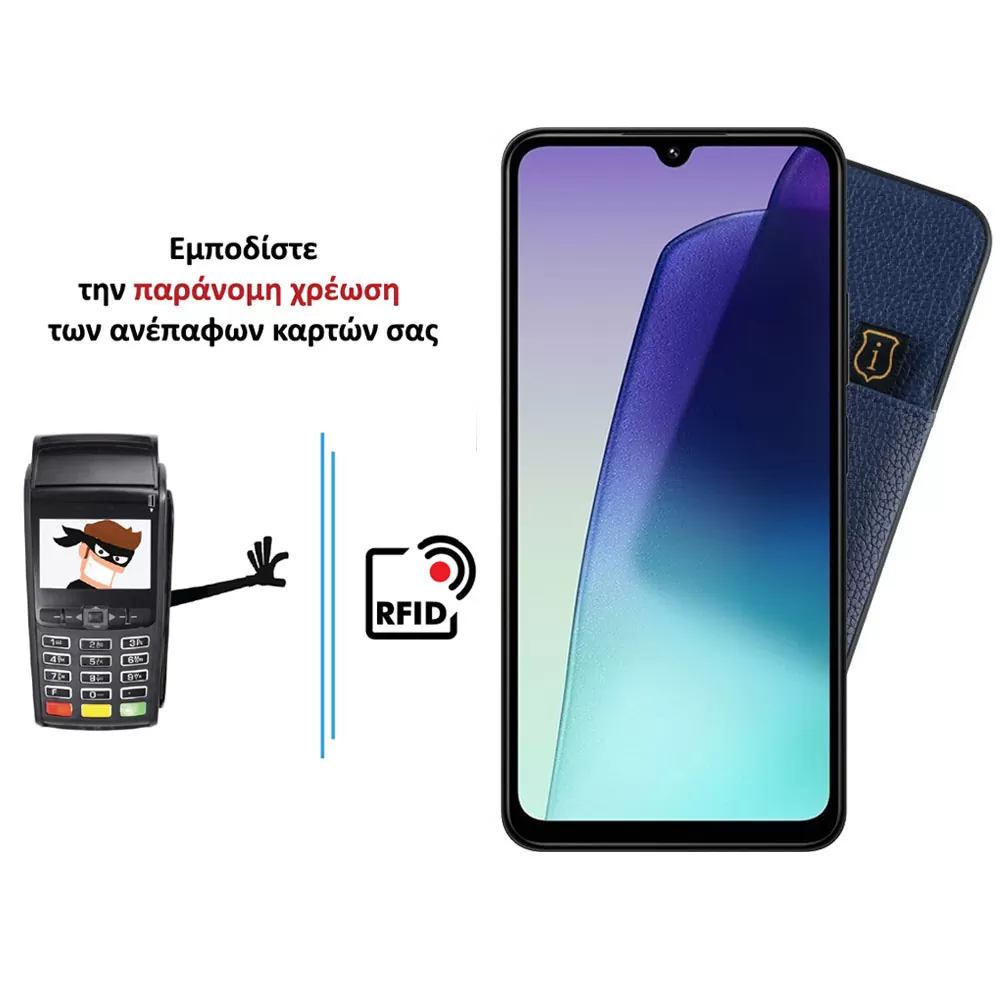IDOL 1991 ΘΗΚΗ XIAOMI REDMI 14C/ REDMI A4/ POCO C75/ POCO M7 6.88" ANTI-RFID LEATHER SMART WALLET CAMERA GUARD BLUE - Image 4