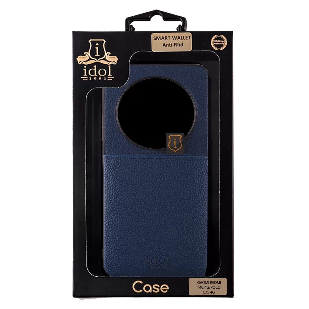 IDOL 1991 ΘΗΚΗ XIAOMI REDMI 14C/ REDMI A4/ POCO C75/ POCO M7 6.88" ANTI-RFID LEATHER SMART WALLET CAMERA GUARD BLUE - Image 2