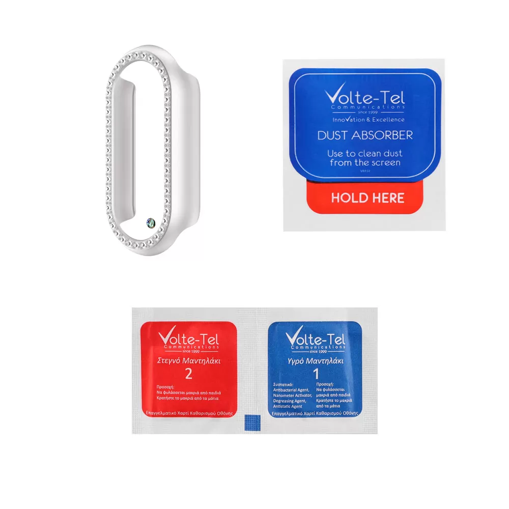 VOLTE-TEL ΘΗΚΗ XIAOMI SMART BAND 9/9NF 1.62" 9H 0.30mm PC EDGE COVER STARLIGHT WITH STRASS