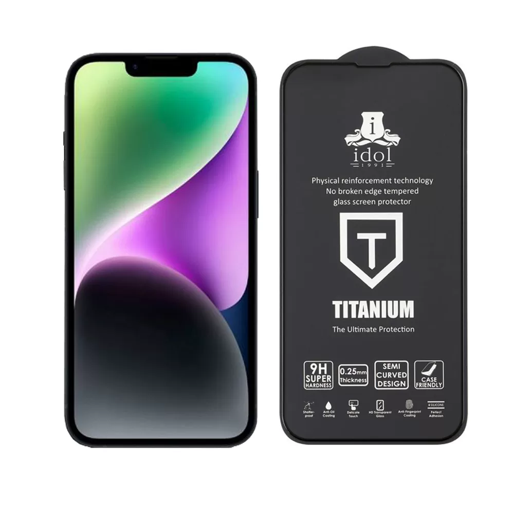 IDOL 1991 TEMPERED GLASS IPHONE SE 2025 6.1" 9H 0.25mm TITANIUM SEMI CURVED FULL GLUE BLACK - Image 5