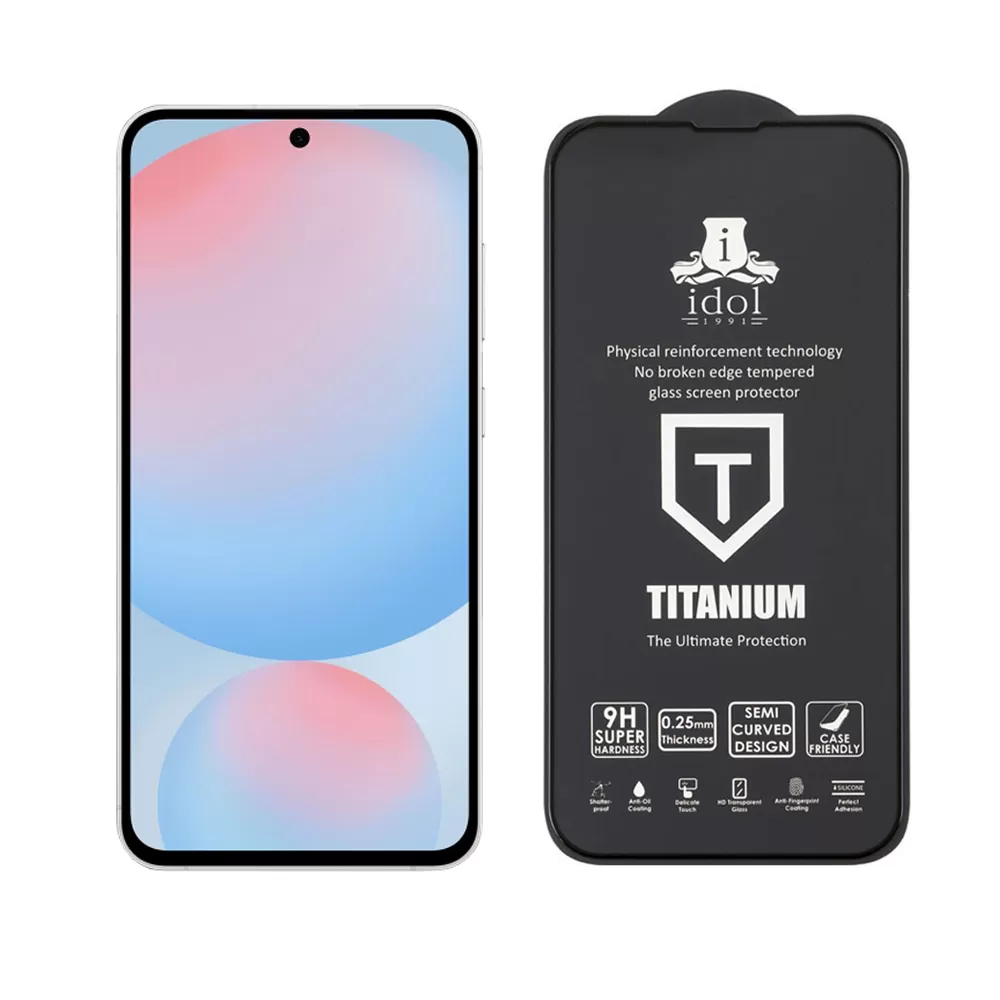 IDOL 1991 TEMPERED GLASS SAMSUNG A36 5G A366/A56 A566 6.7" 9H 0.25mm TITANIUM SEMI CURVED FULL GLUE BLACK - Image 5