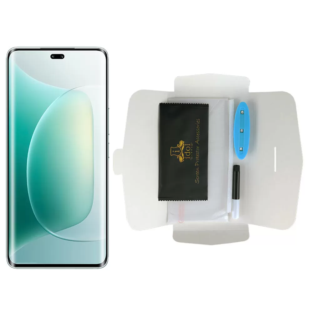 IDOL 1991 TEMPERED UV GLASS HONOR 300 PRO/ULTRA 5G 6.78" 9H 0.20mm 10D SEMI WITH GLUE-TOOL FINGER UNLOCK FULL COVER TRANSPARENT - Image 5