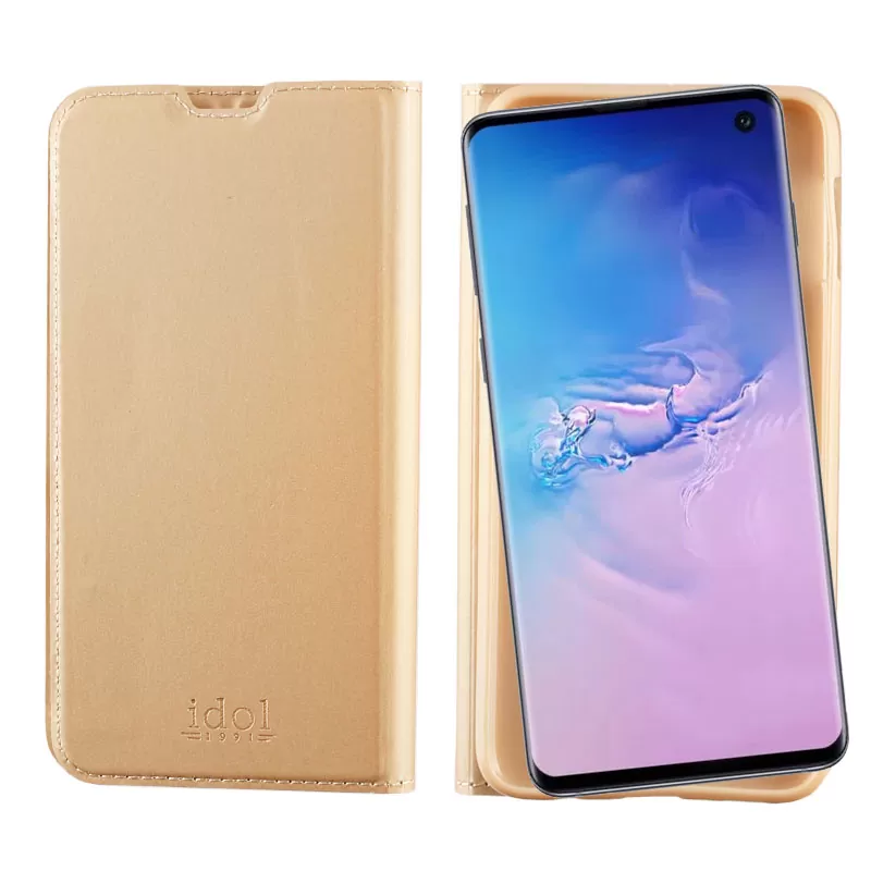 IDOL 1991 ΘΗΚΗ SAMSUNG S10 G973 6.1" PRIME MAGNET BOOK STAND GOLD