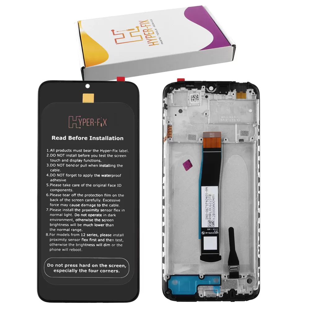 XIAOMI REDMI 10C/POCO C40 ΟΘΟΝΗ + TOUCH SCREEN + LENS + FRAME HF-560001C3QA00 BLACK HYPER-FIX SERVICE PACK