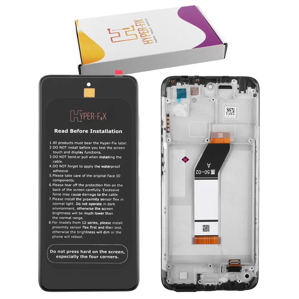 XIAOMI REDMI 10 2022 ΟΘΟΝΗ + TOUCH SCREEN + LENS + FRAME HF-560001K19S00 BLACK HYPER-FIX SERVICE PACK