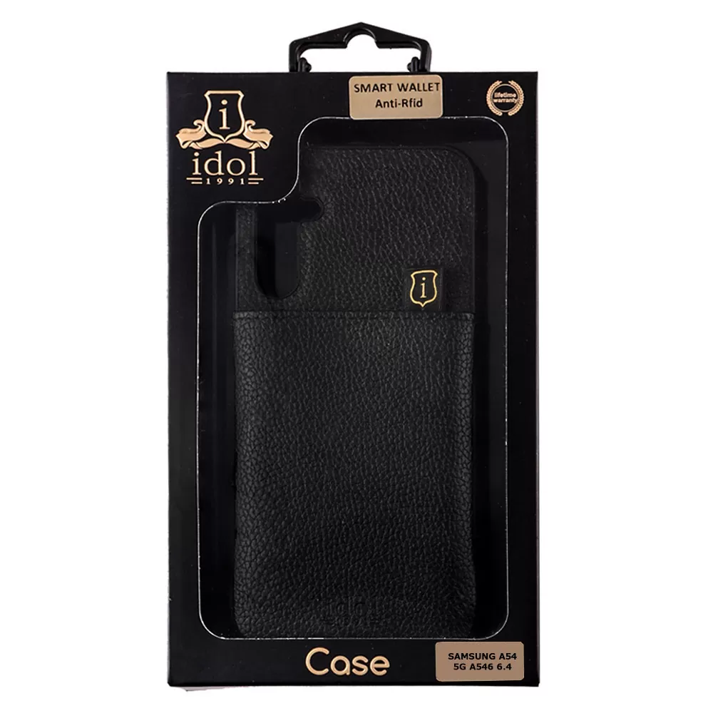 IDOL 1991 ΘΗΚΗ SAMSUNG A54 5G A546 6.4" ANTI-RFID LEATHER SMART WALLET CAMERA GUARD BLACK - Image 2