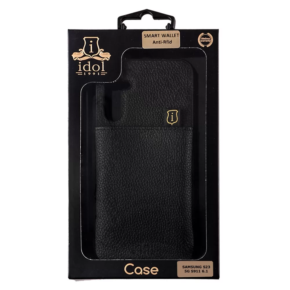 IDOL 1991 ΘΗΚΗ SAMSUNG S23 5G S911 6.1" ANTI-RFID LEATHER SMART WALLET CAMERA GUARD BLACK - Image 2