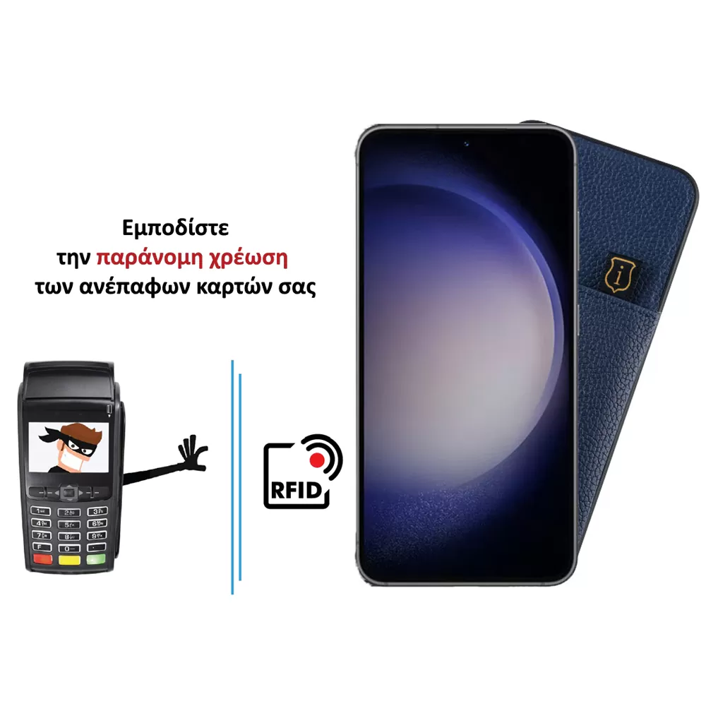 IDOL 1991 ΘΗΚΗ SAMSUNG S23 PLUS 5G S916 6.6" ANTI-RFID LEATHER SMART WALLET CAMERA GUARD BLUE - Image 4