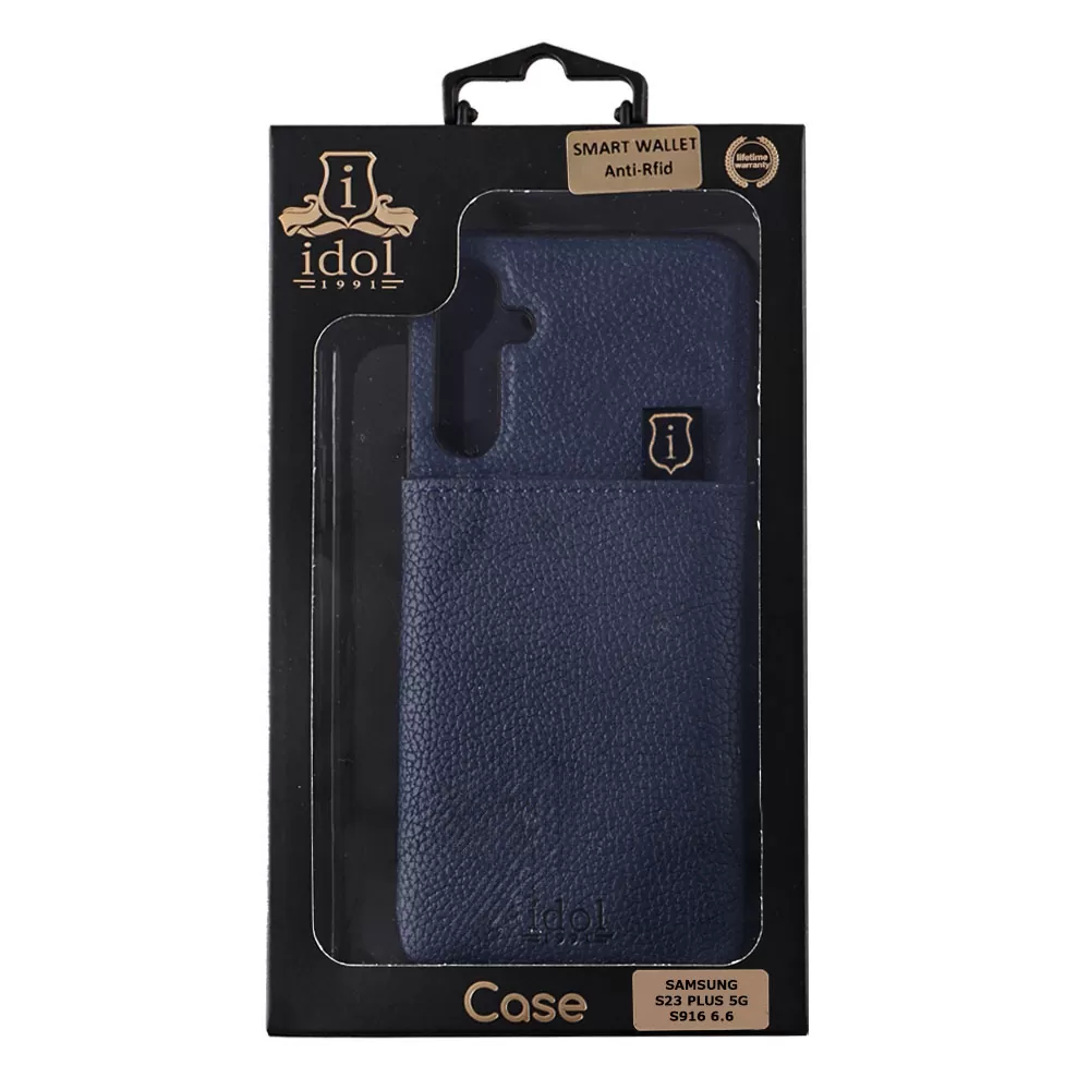 IDOL 1991 ΘΗΚΗ SAMSUNG S23 PLUS 5G S916 6.6" ANTI-RFID LEATHER SMART WALLET CAMERA GUARD BLUE - Image 2