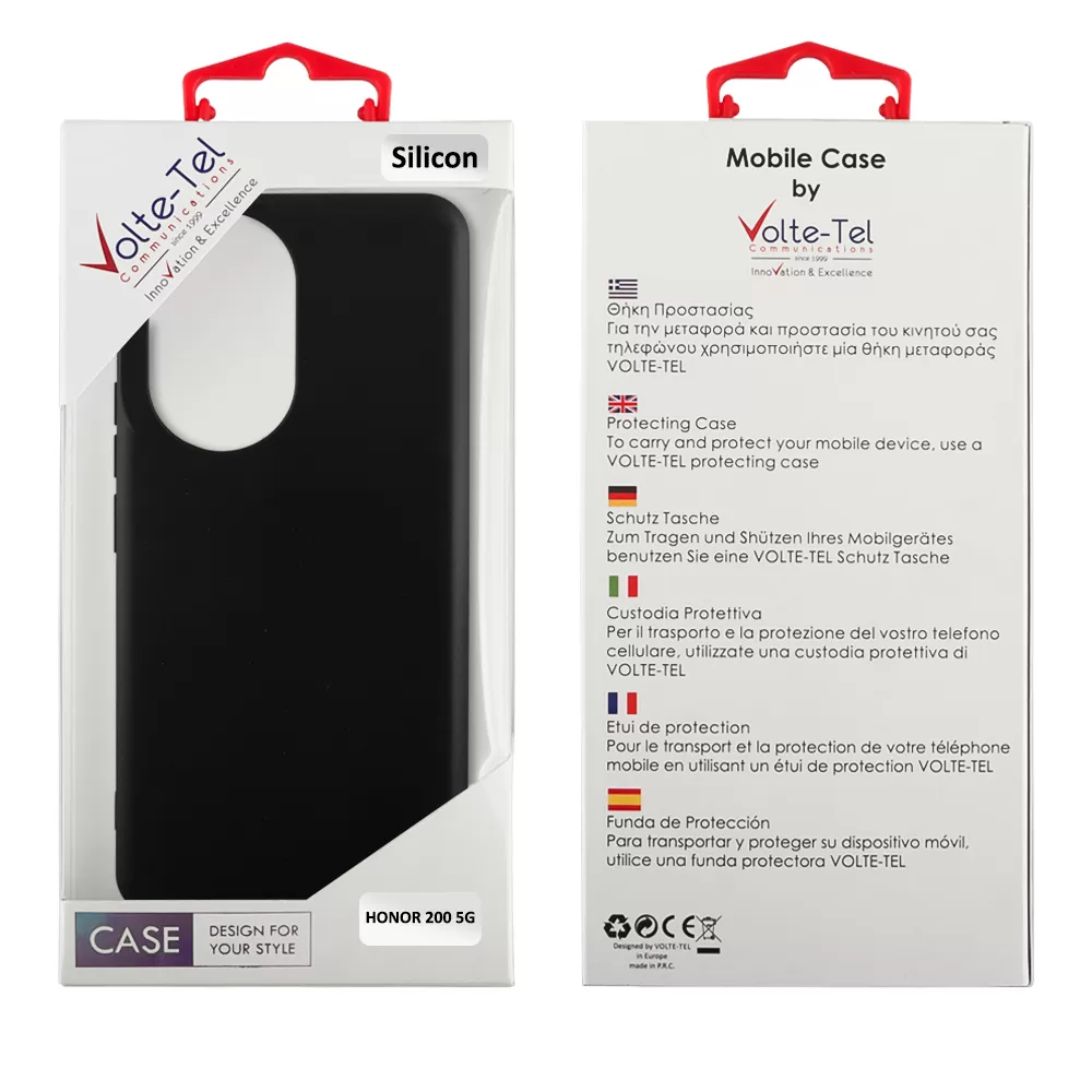 VOLTE-TEL ΘΗΚΗ HONOR 200 5G 6.7" SILICON TPU CAMERA GUARD BLACK - Image 2