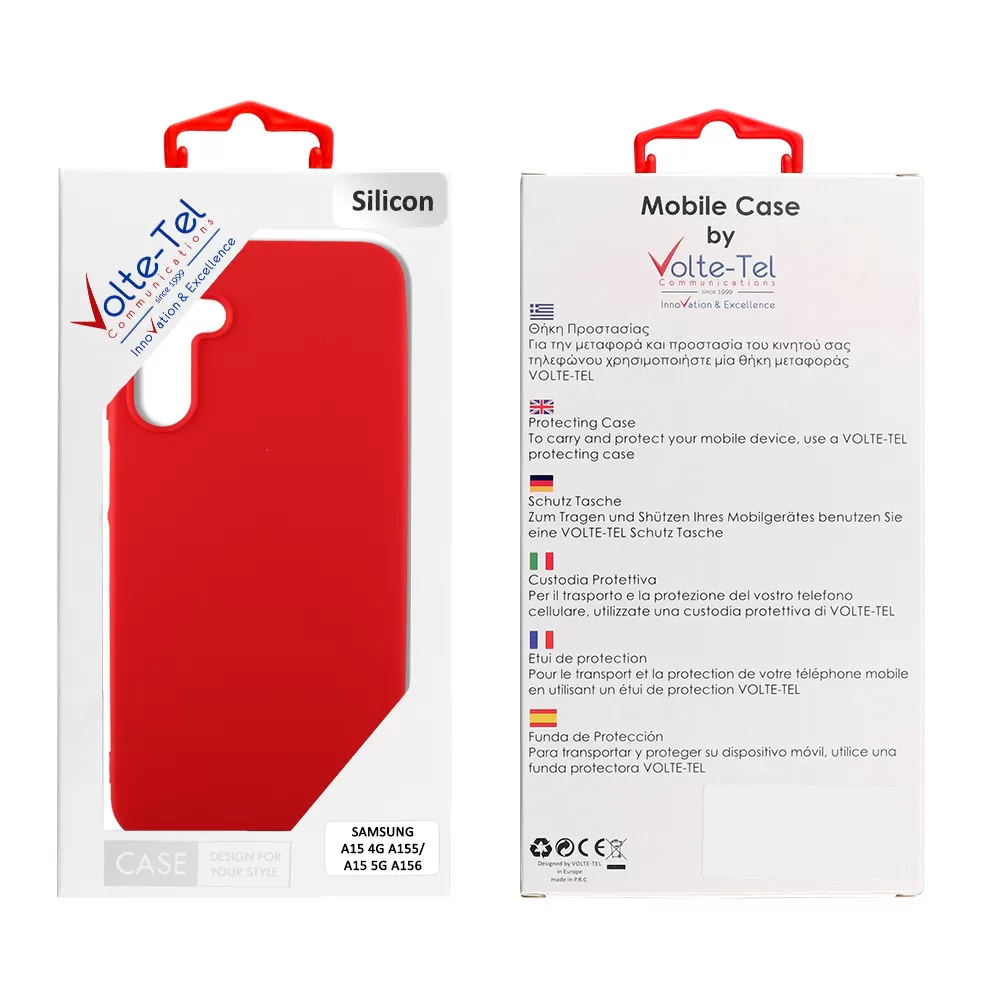 VOLTE-TEL ΘΗΚΗ SAMSUNG A15 4G A155/A15 5G A156 6.4" SILICON TPU CAMERA GUARD RED - Image 2