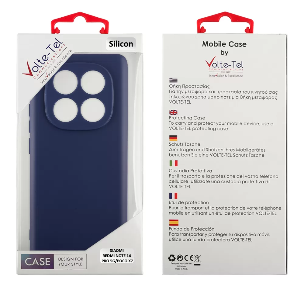 VOLTE-TEL ΘΗΚΗ XIAOMI REDMI NOTE 14 PRO 5G/POCO X7 6.67" SILICON TPU FULL CAMERA PROTECTION BLUE - Image 2
